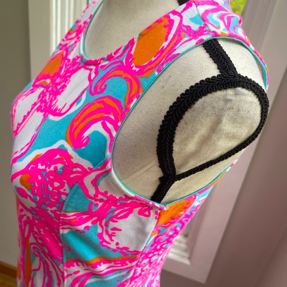 LILLY PULITZER DRESS S  | PEEP KEYHOLE OPEN BACK DRESS S | luxury summer dress S - Picture 6 of 8